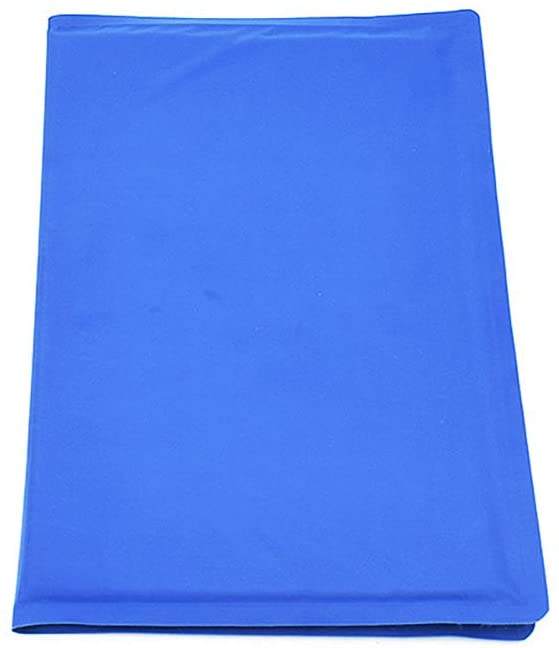 Blue self-cooling gel mat, plain view